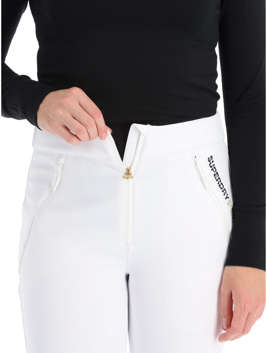 Superdry, Ski Softshell Slim pantalones de esquí softshell mujeres White blanco 