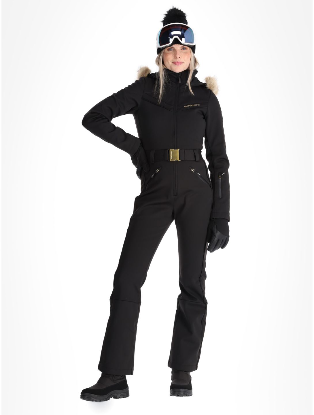 Superdry, Ski Suit ropa del mono mujeres Black negro 