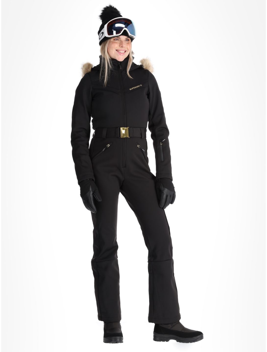 Superdry, Ski Suit ropa del mono mujeres Black negro 