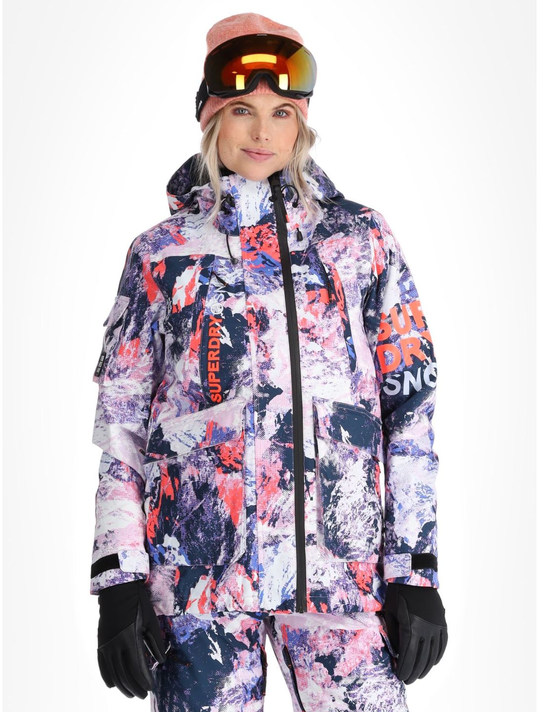 Superdry, Ski Ultimate Rescue chaqueta de esquí mujeres Mountain Mesh Purple multicolor, púrpura 