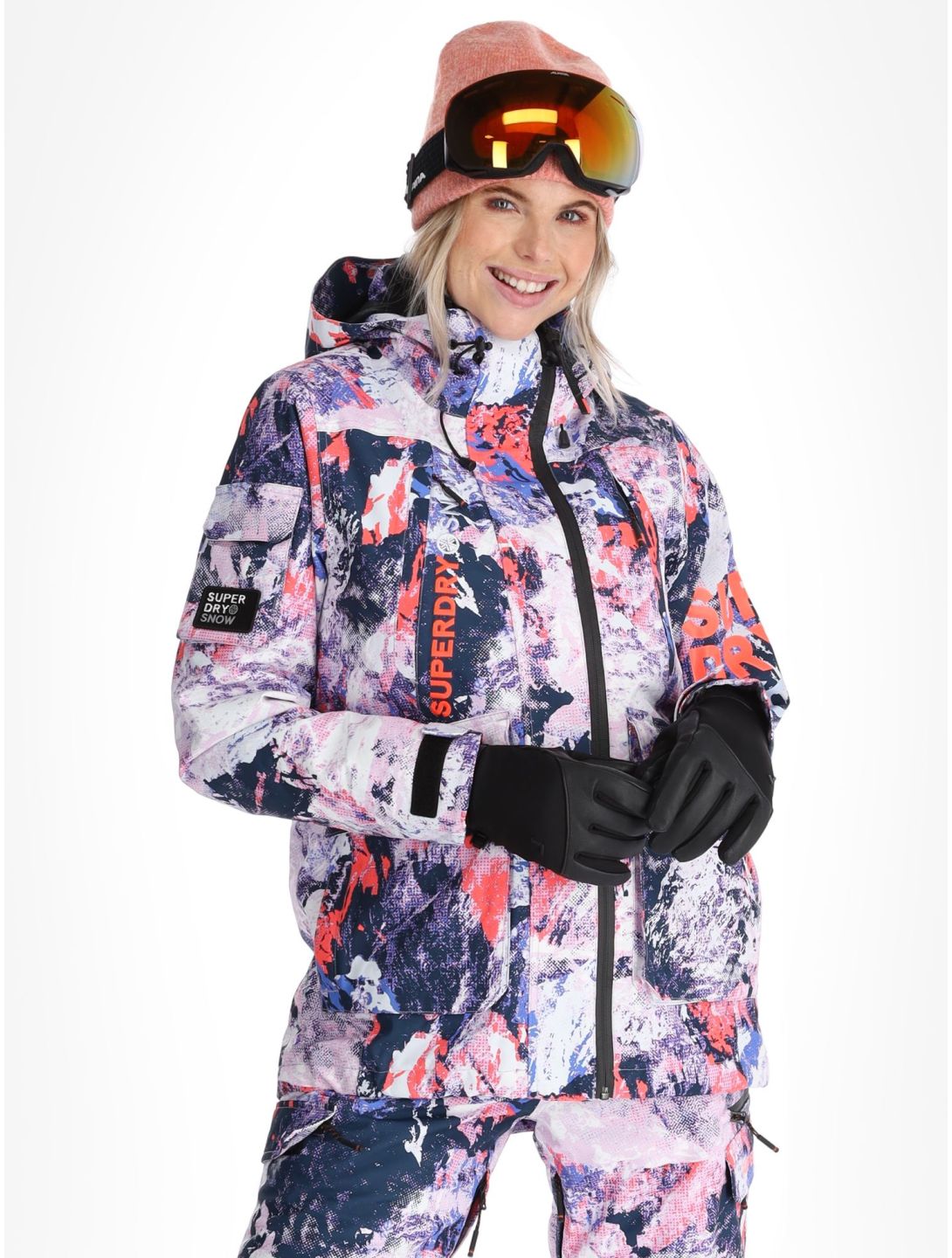 Superdry, Ski Ultimate Rescue chaqueta de esquí mujeres Mountain Mesh Purple multicolor, púrpura 