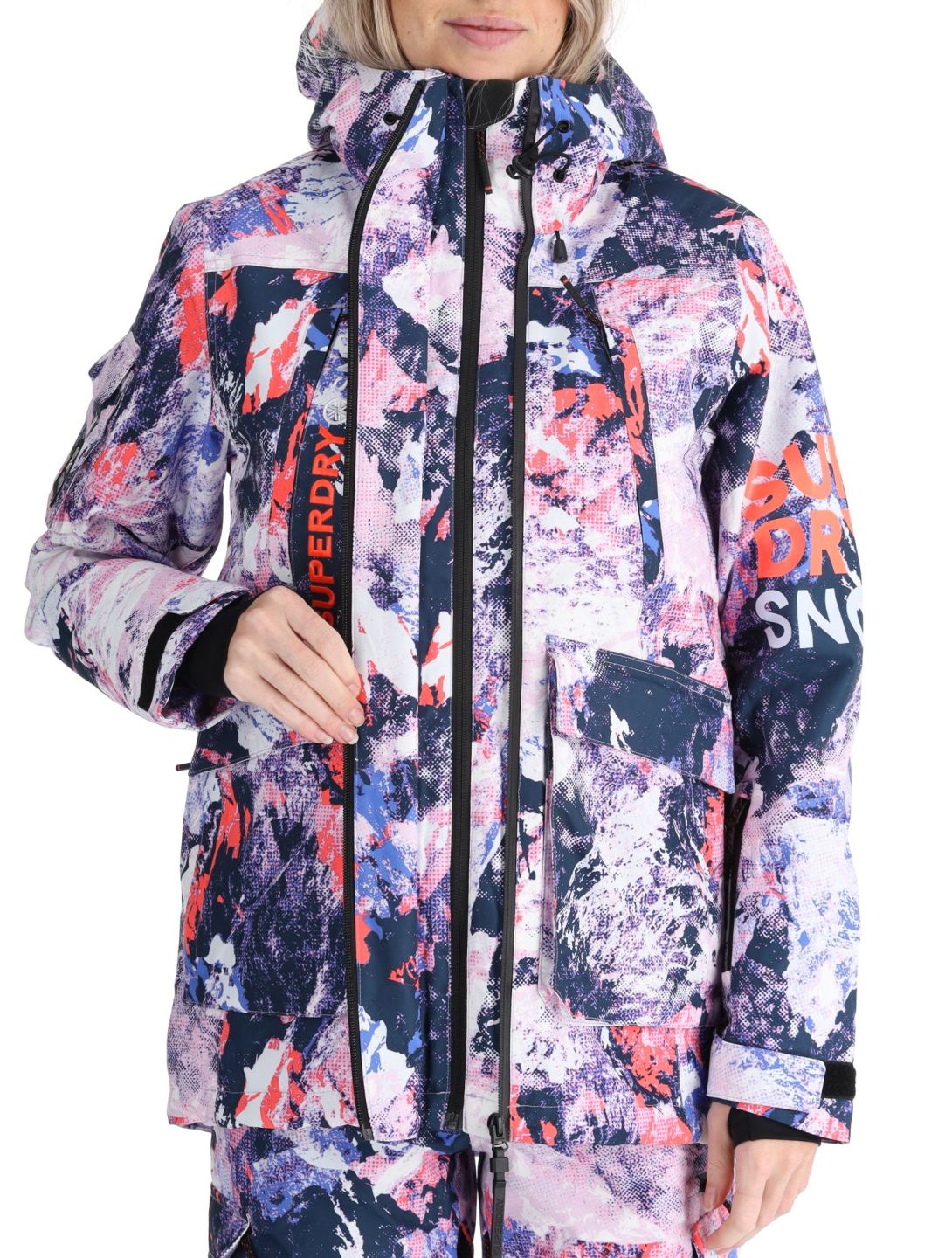 Superdry, Ski Ultimate Rescue chaqueta de esquí mujeres Mountain Mesh Purple multicolor, púrpura 