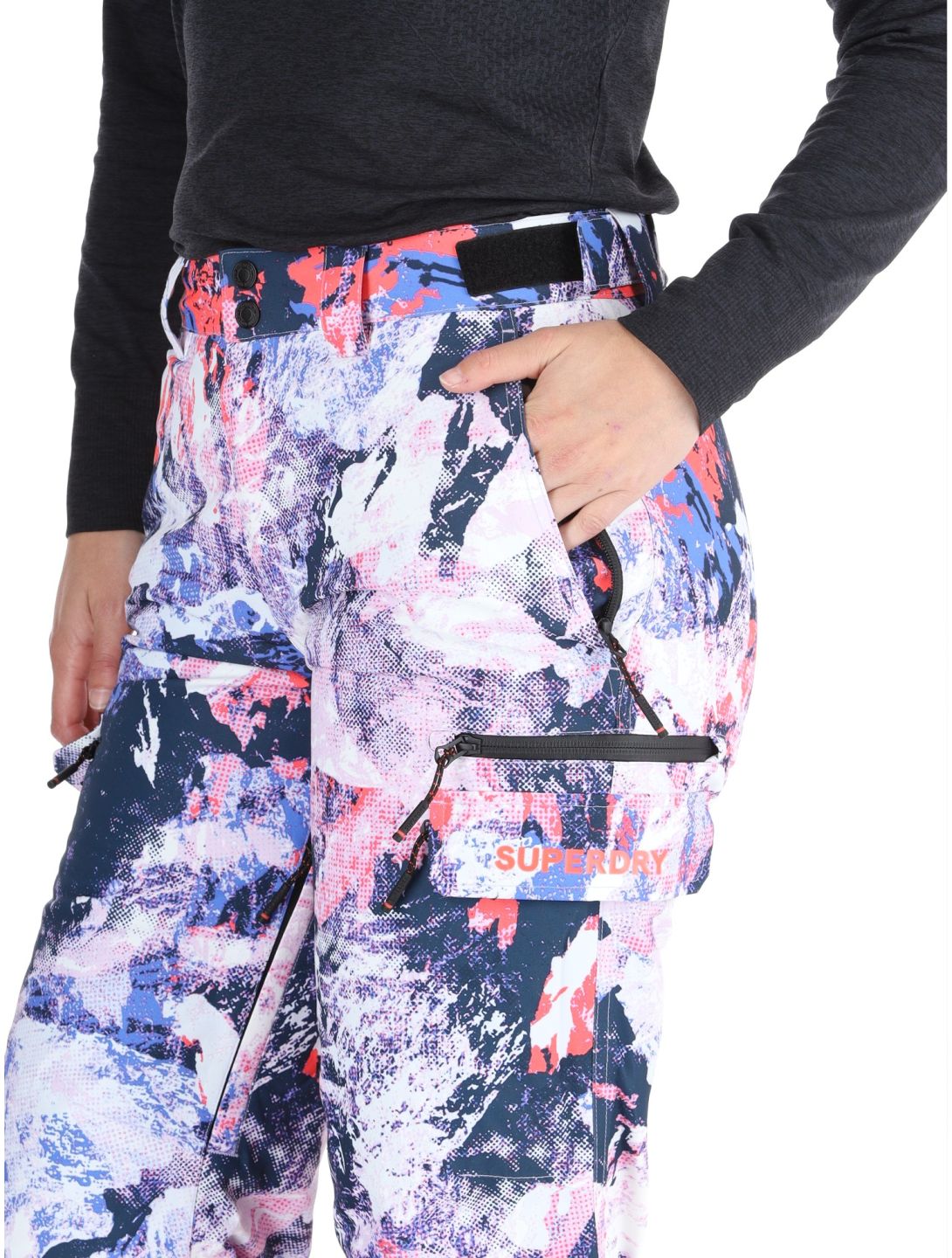 Superdry, Ski Ultimate Rescue pantalones de esquí mujeres Mountain Mesh Purple multicolor, púrpura 