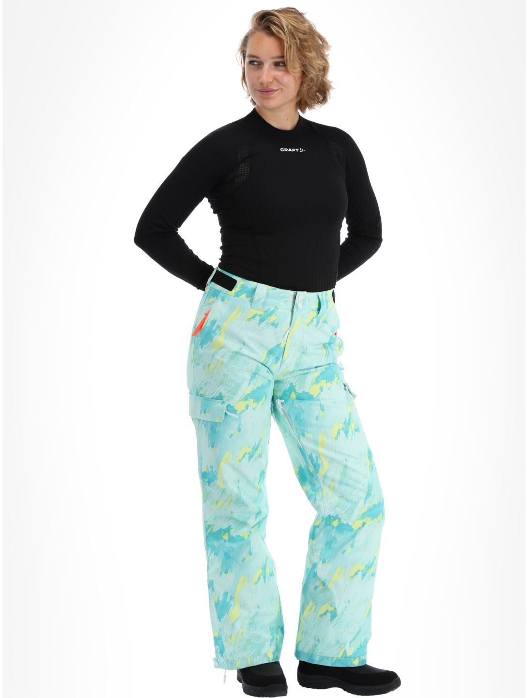 Superdry, Ski Ultimate Rescue pantalones de esquí mujeres Abstract Teal Lime verde 