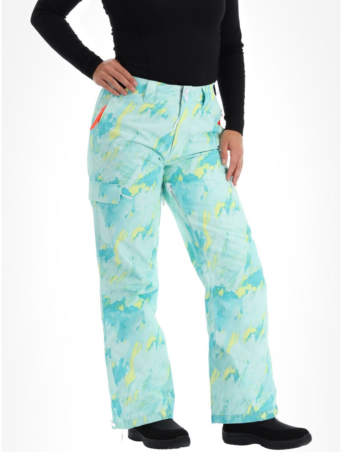 Superdry, Ski Ultimate Rescue pantalones de esquí mujeres Abstract Teal Lime verde 