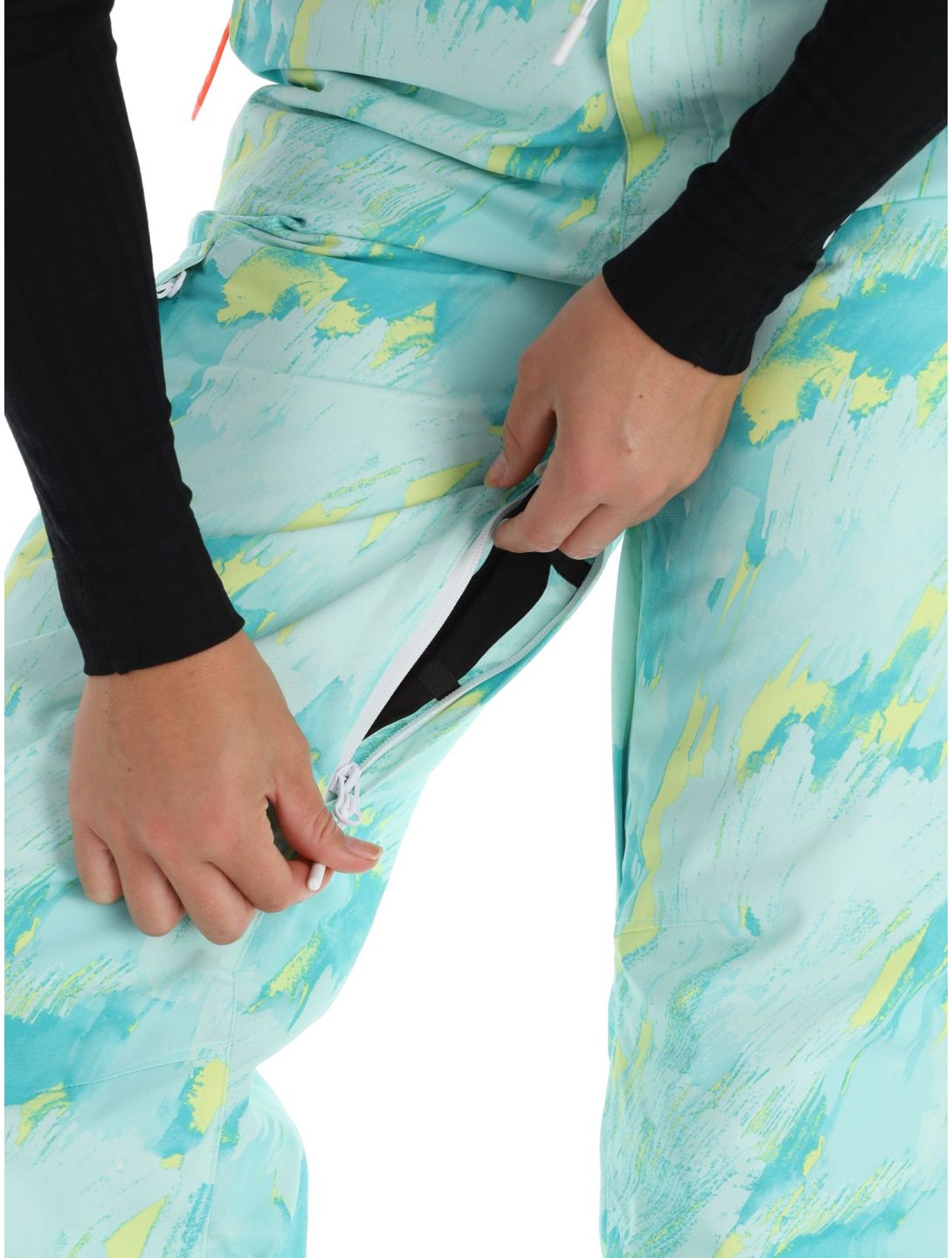 Superdry, Ski Ultimate Rescue pantalones de esquí mujeres Abstract Teal Lime verde 