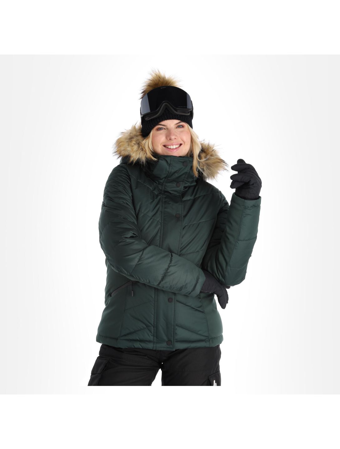 Superdry, Snow Luxe Puffer chaqueta de esquí mujeres eagle verde 