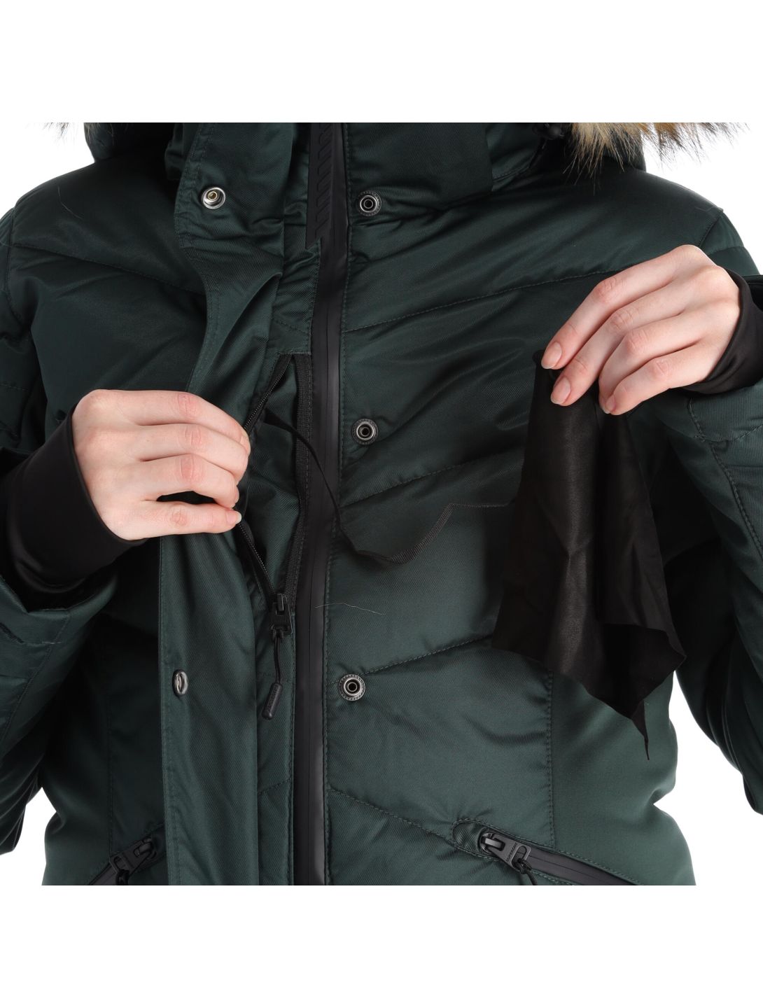 Superdry, Snow Luxe Puffer chaqueta de esquí mujeres eagle verde 