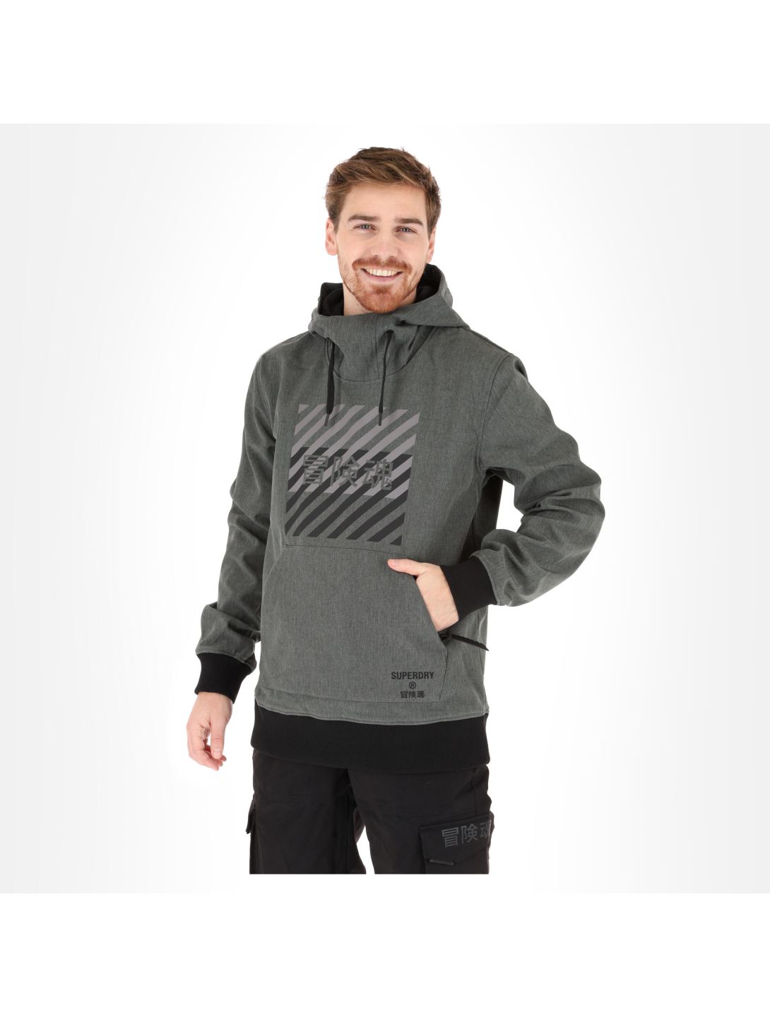 Superdry, Snow Tech Hood anorak hombres charcoal gris 