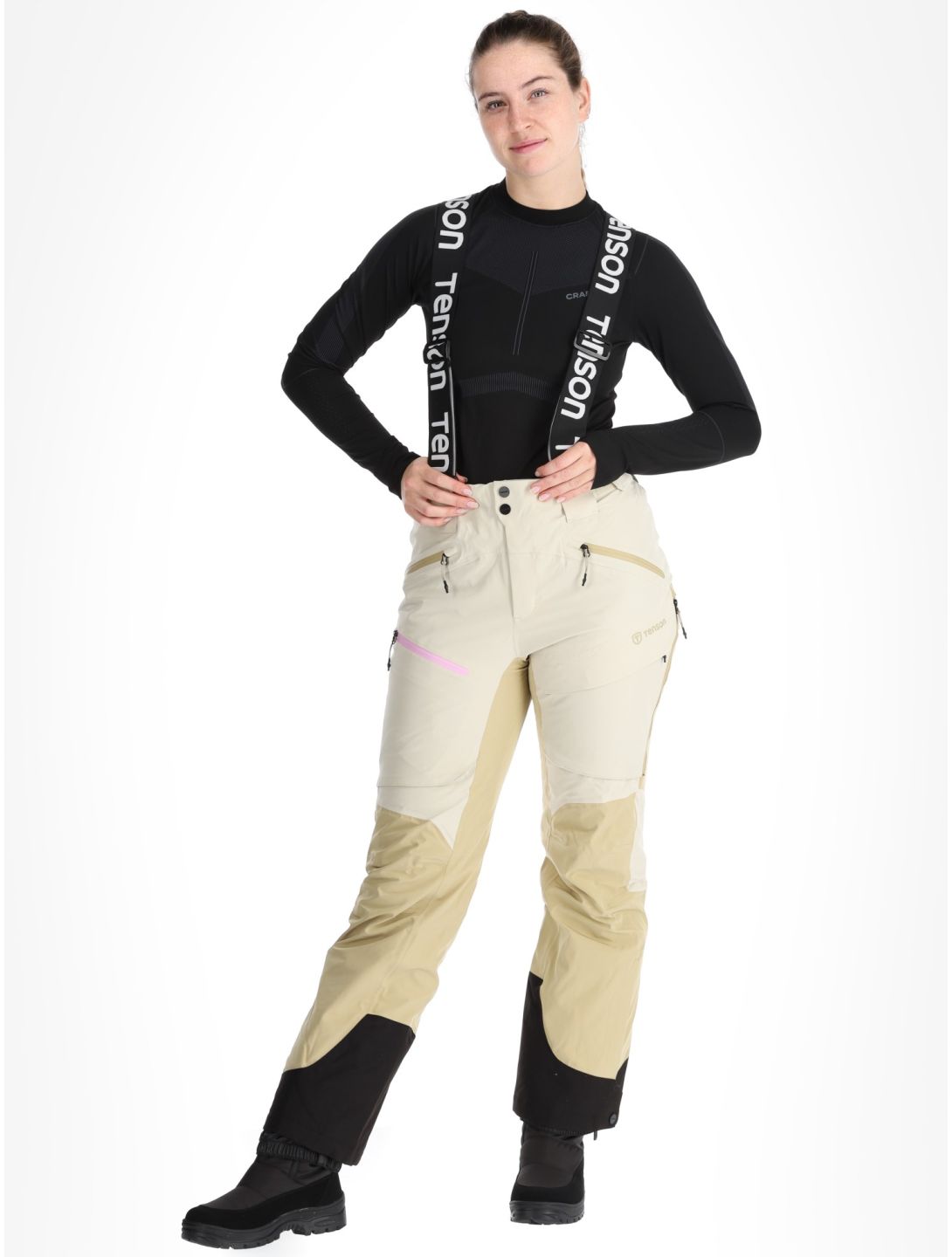 Tenson, Aerismo Ski pantalones de esquí mujeres Light Beige beige 