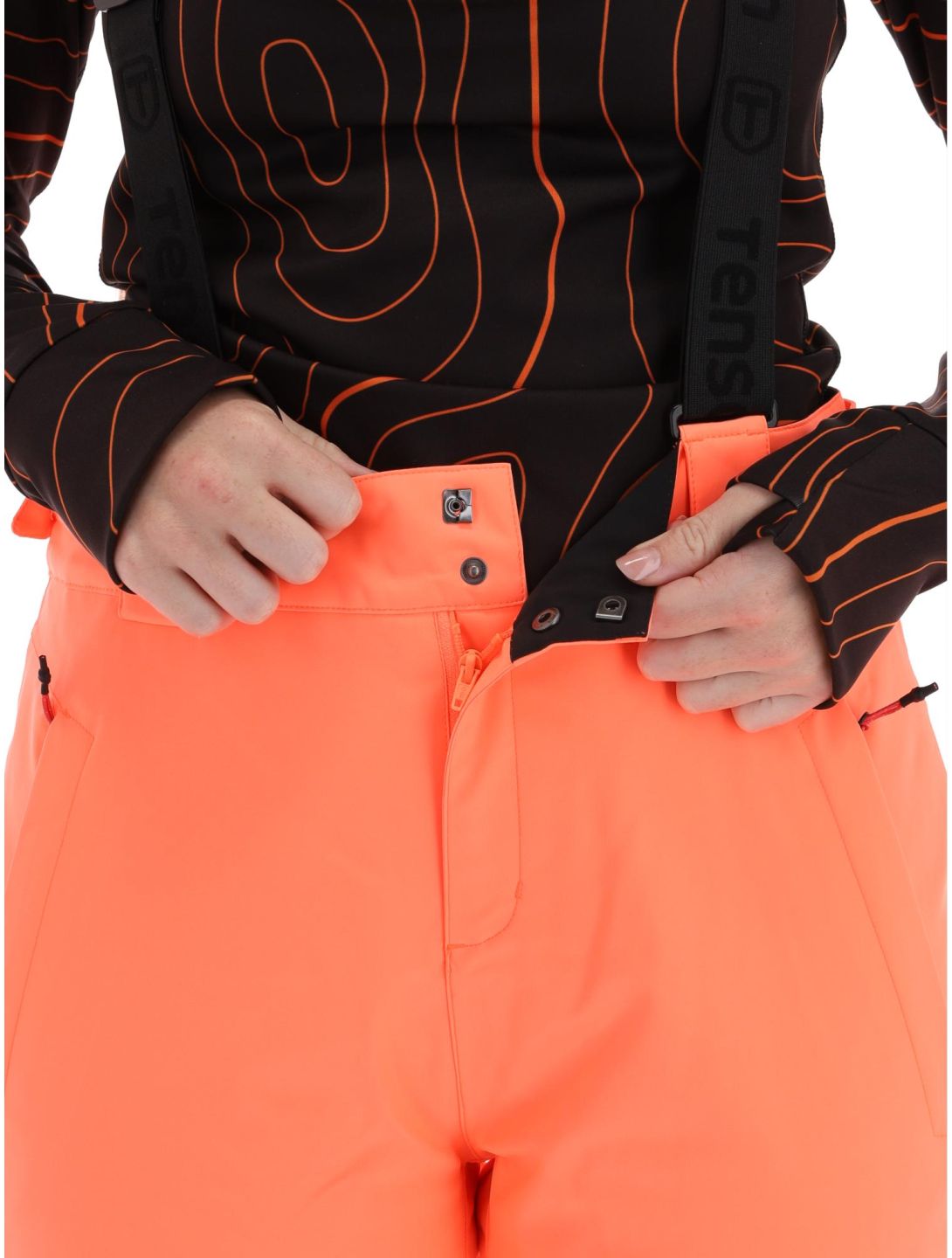 Tenson, Core Ski pantalones de esquí mujeres Coral Neon naranja 