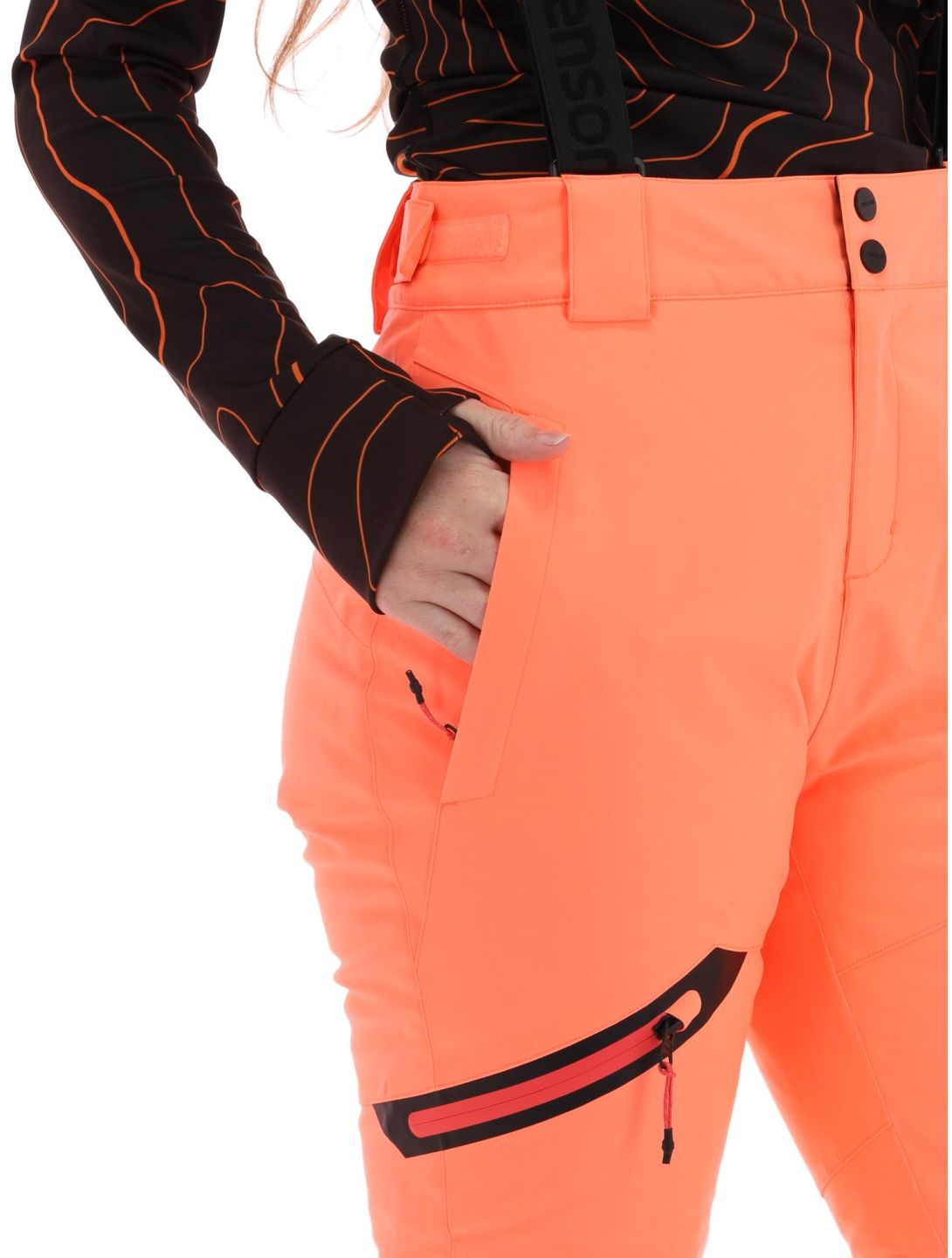 Tenson, Core Ski pantalones de esquí mujeres Coral Neon naranja 