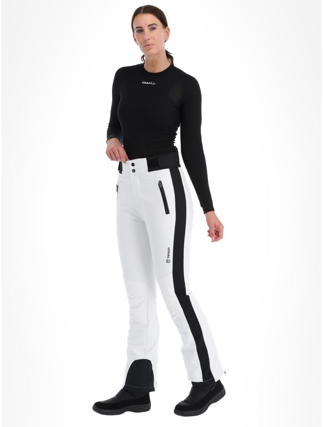 Tenson, Grace pantalones de esquí softshell mujeres Bright White blanco 