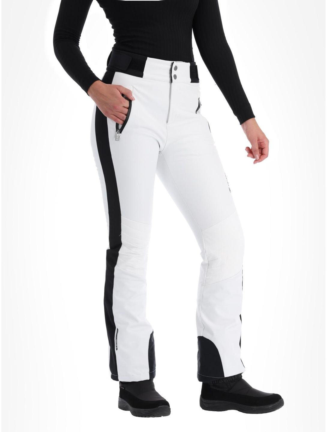 Tenson, Grace pantalones de esquí softshell mujeres Bright White blanco 