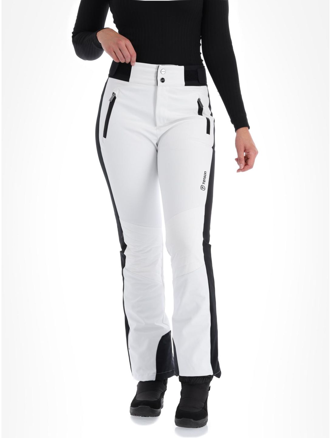 Tenson, Grace pantalones de esquí softshell mujeres Bright White blanco 