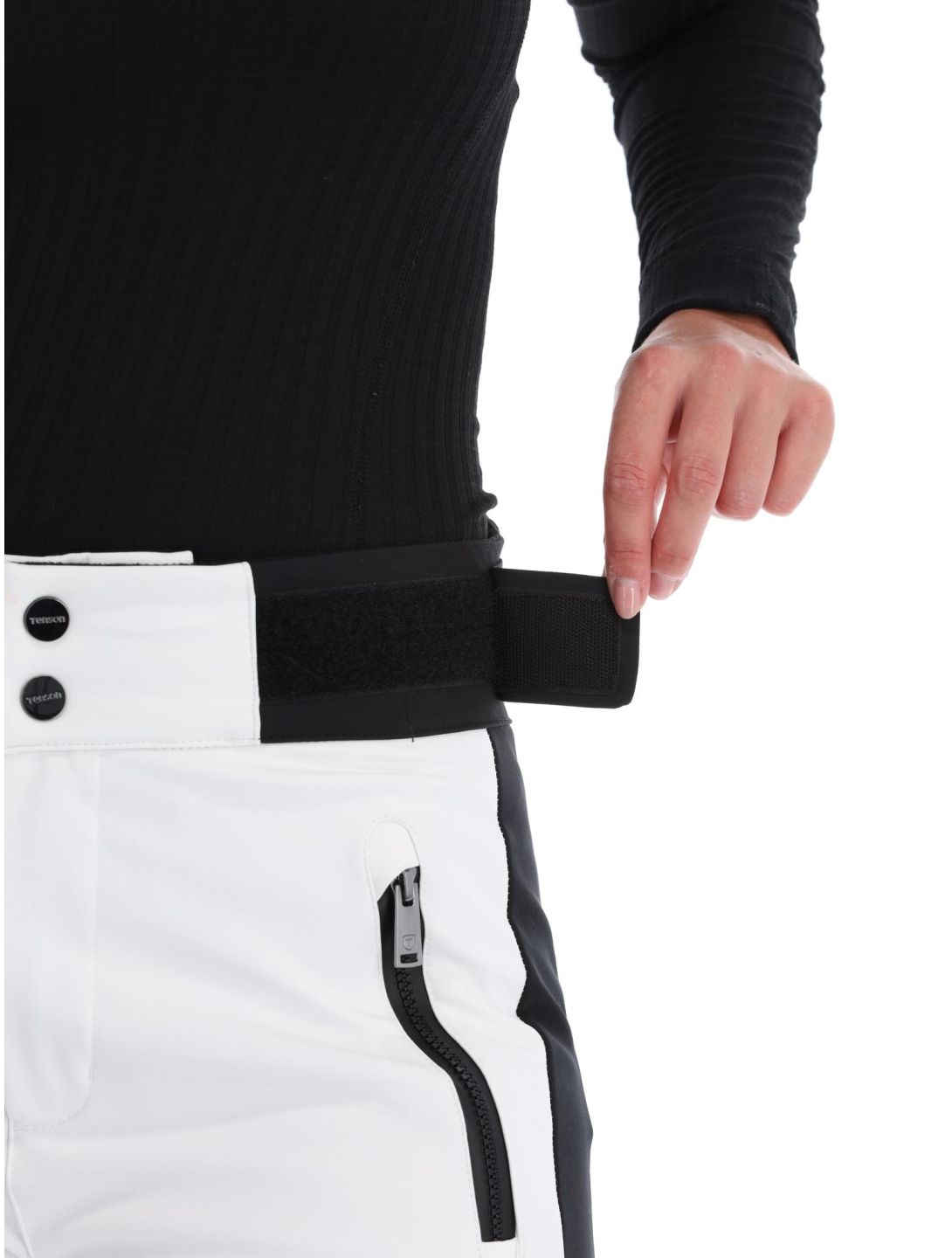 Tenson, Grace pantalones de esquí softshell mujeres Bright White blanco 