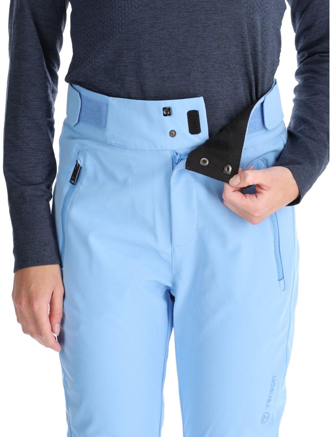 Tenson, Grace pantalones de esquí softshell mujeres Light Blue azul 