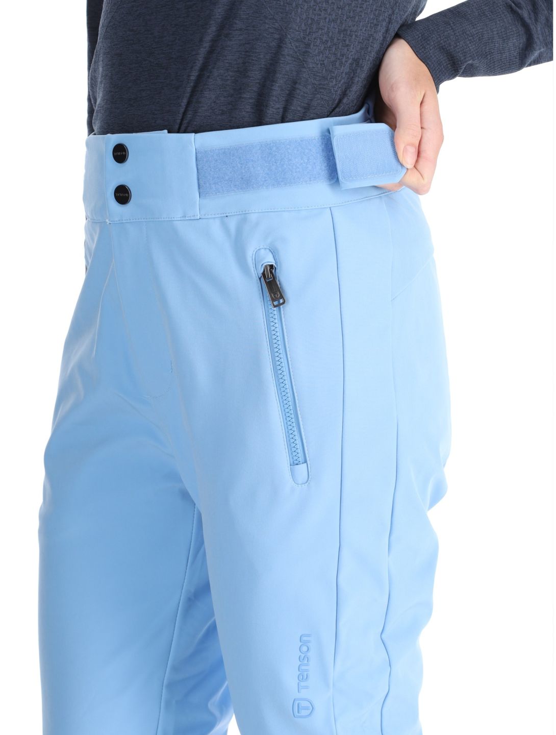 Tenson, Grace pantalones de esquí softshell mujeres Light Blue azul 