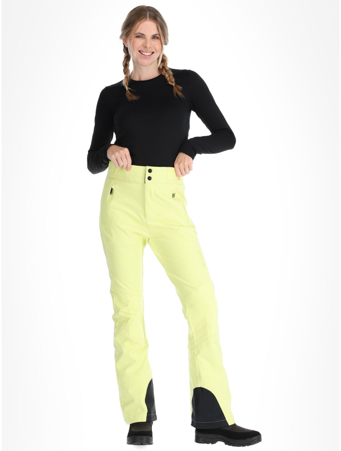 Tenson, Grace pantalones de esquí softshell mujeres Light Yellow amarillo 