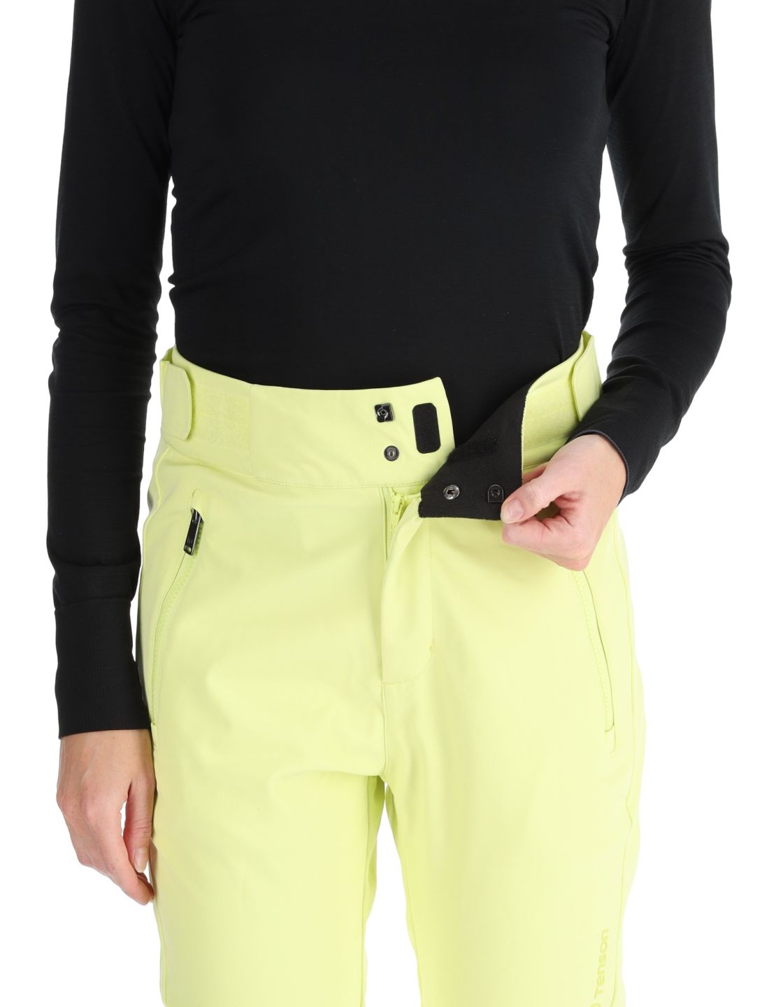 Tenson, Grace pantalones de esquí softshell mujeres Light Yellow amarillo 