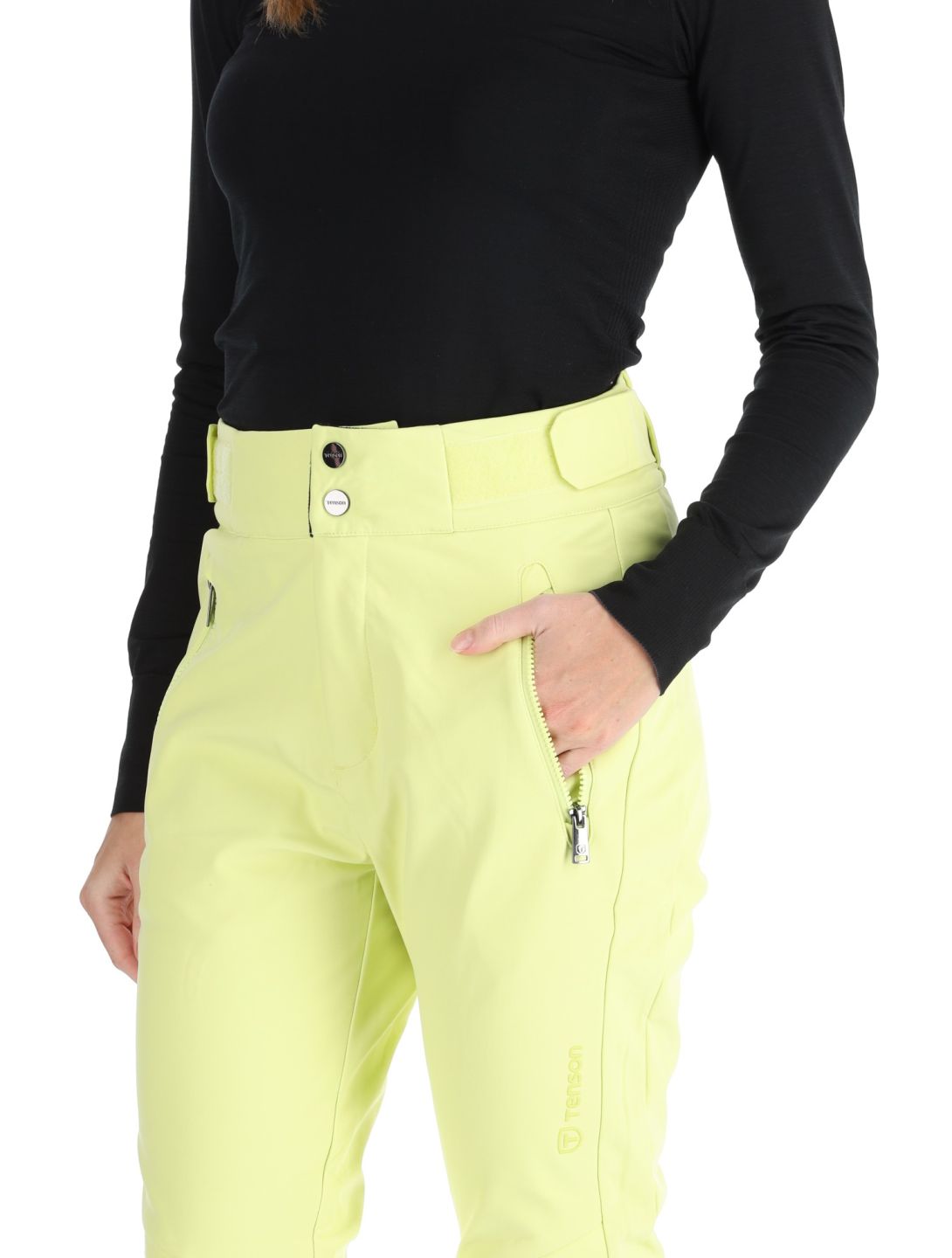 Tenson, Grace pantalones de esquí softshell mujeres Light Yellow amarillo 