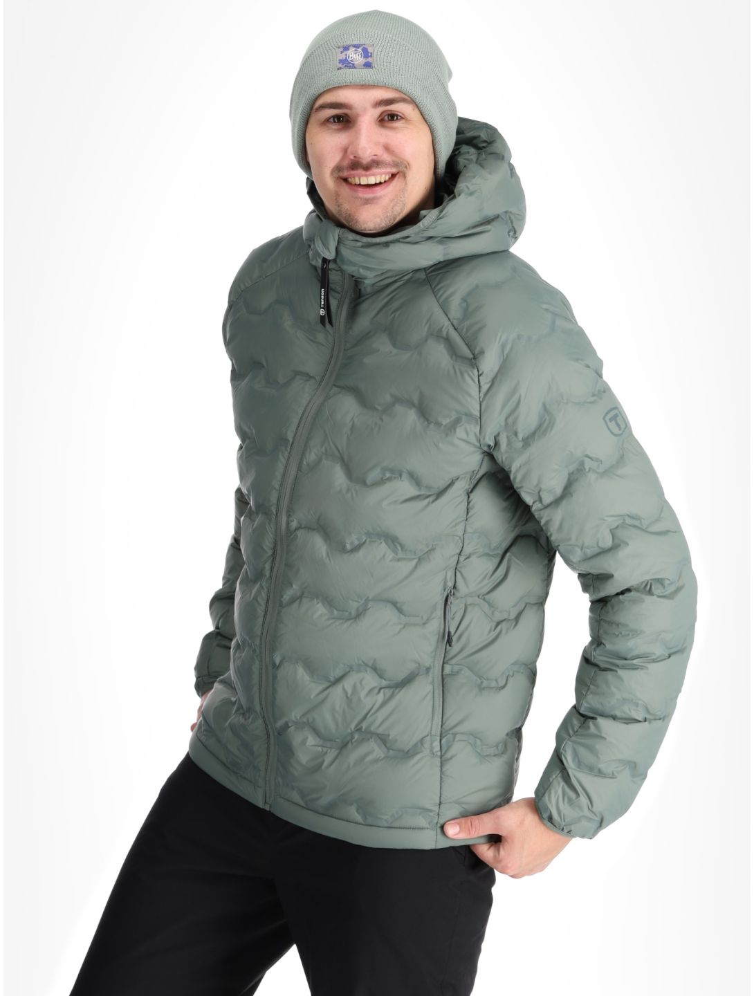 Tenson, Shibui Down chaqueta de plumas hombres Grey Green gris 