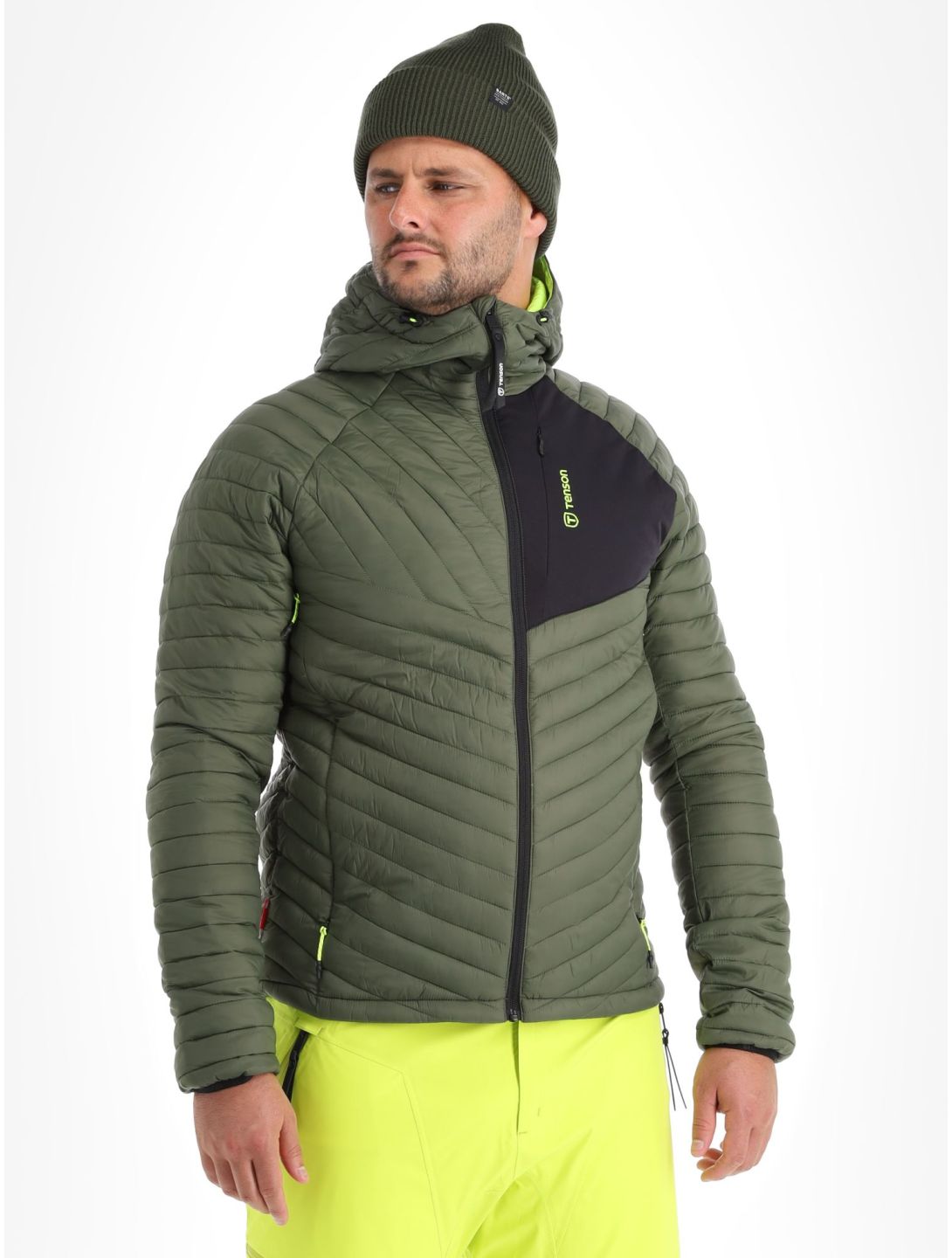 Tenson, Touring Puffer chaqueta de plumas hombres Dark Olive verde 