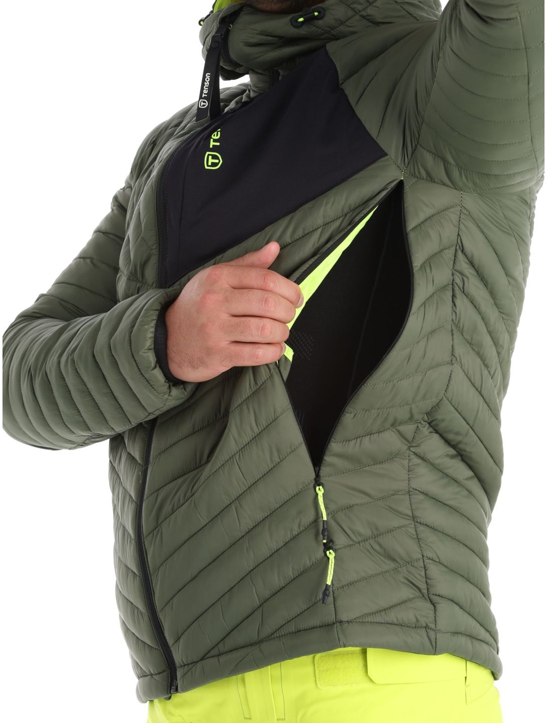 Tenson, Touring Puffer chaqueta de plumas hombres Dark Olive verde 