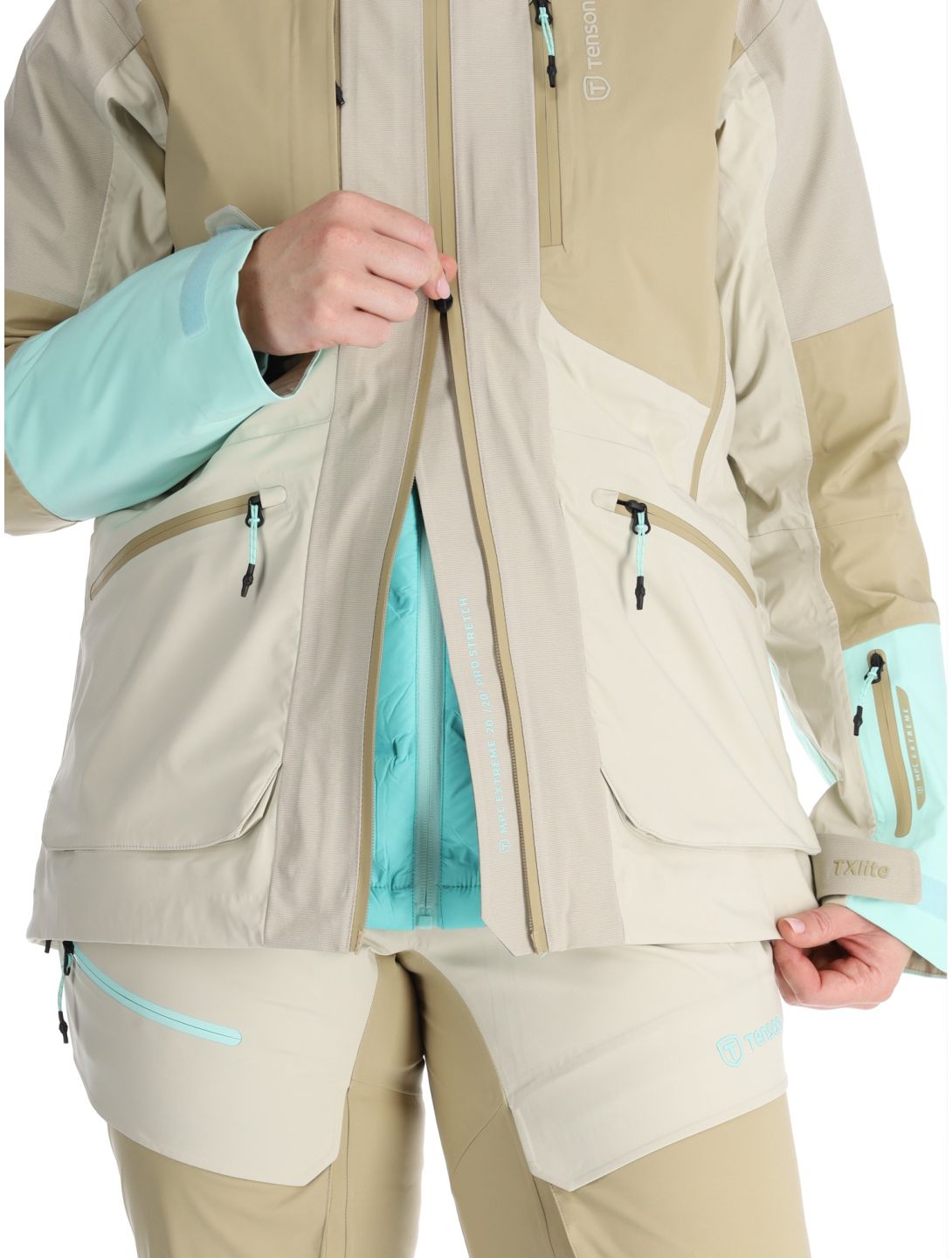 Tenson, Touring Shell chaqueta de esquí mujeres Light Beige beige 