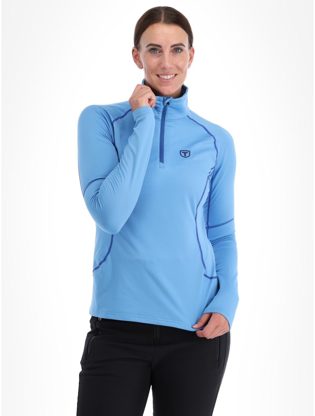 Tenson, TXlite Half Zip jersey mujeres Azure Blue azul 