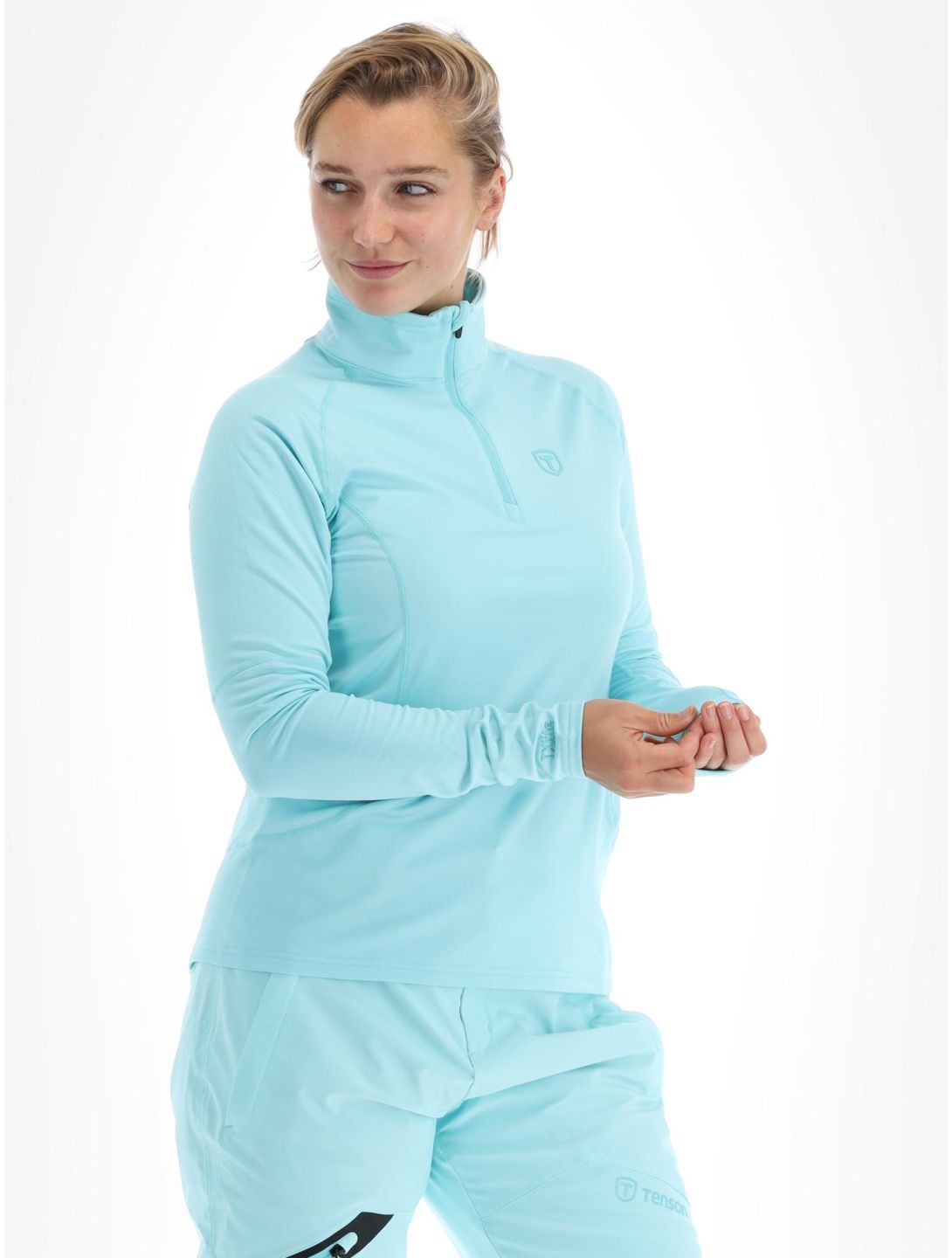 Tenson, TXlite Half Zip jersey mujeres Light Turqoise Turquoise 