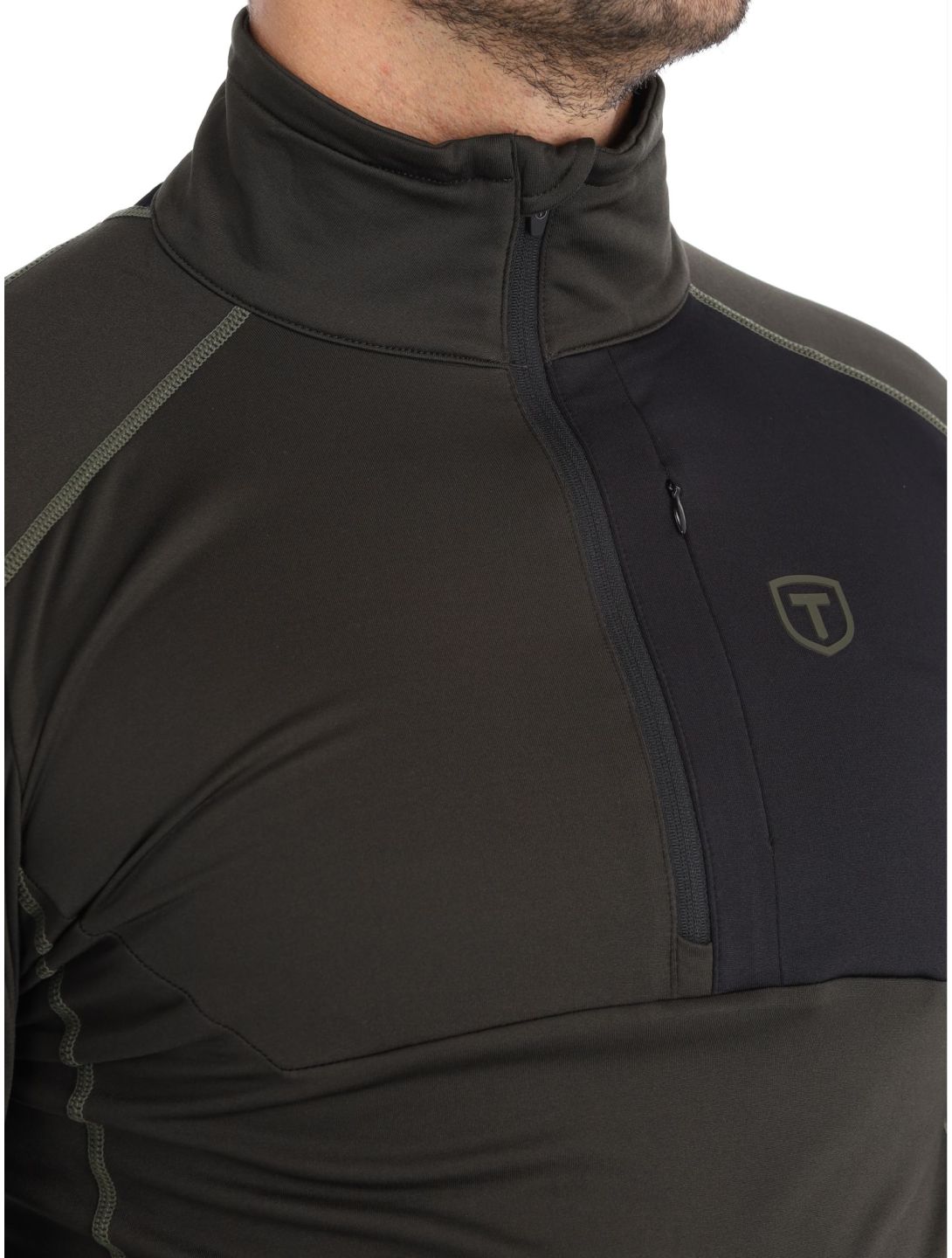 Tenson, TXlite Half Zip jersey hombres Dark Olive verde 