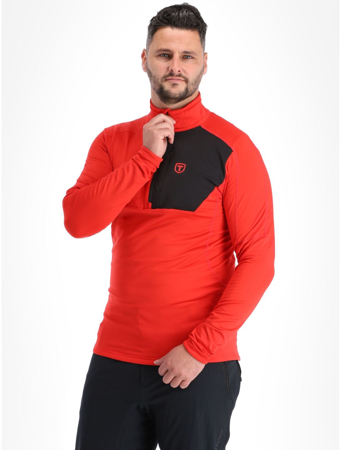 Tenson, TXlite Half Zip jersey hombres Fiery Red rojo 