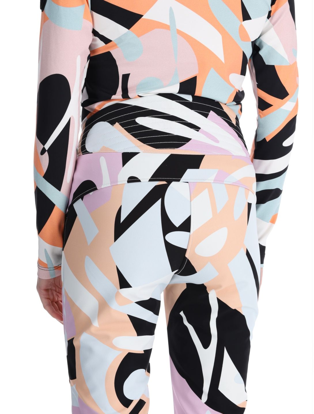 Toni Sailer, Ella Print pantalones de esquí softshell mujeres Clementine Sorbet naranja 