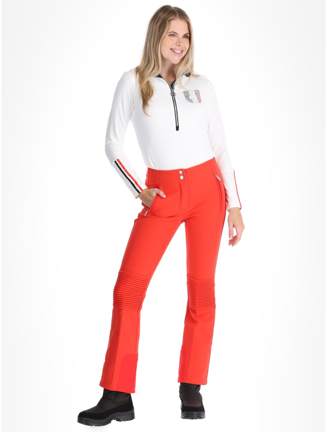 Toni Sailer, Pina pantalones de esquí softshell mujeres Pink Red rojo 