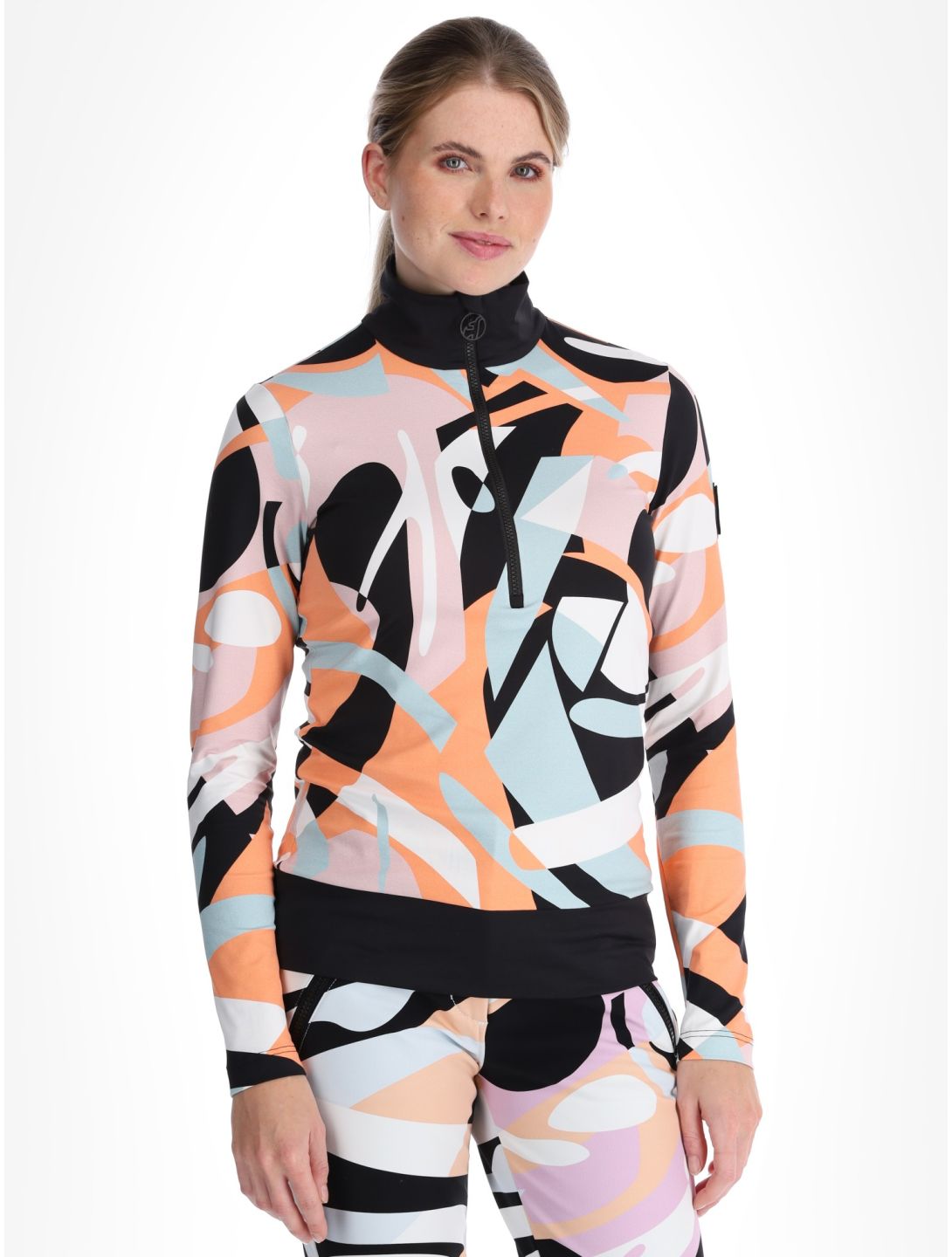 Toni Sailer, Wieka Print jersey mujeres Clementine Sorbet naranja 