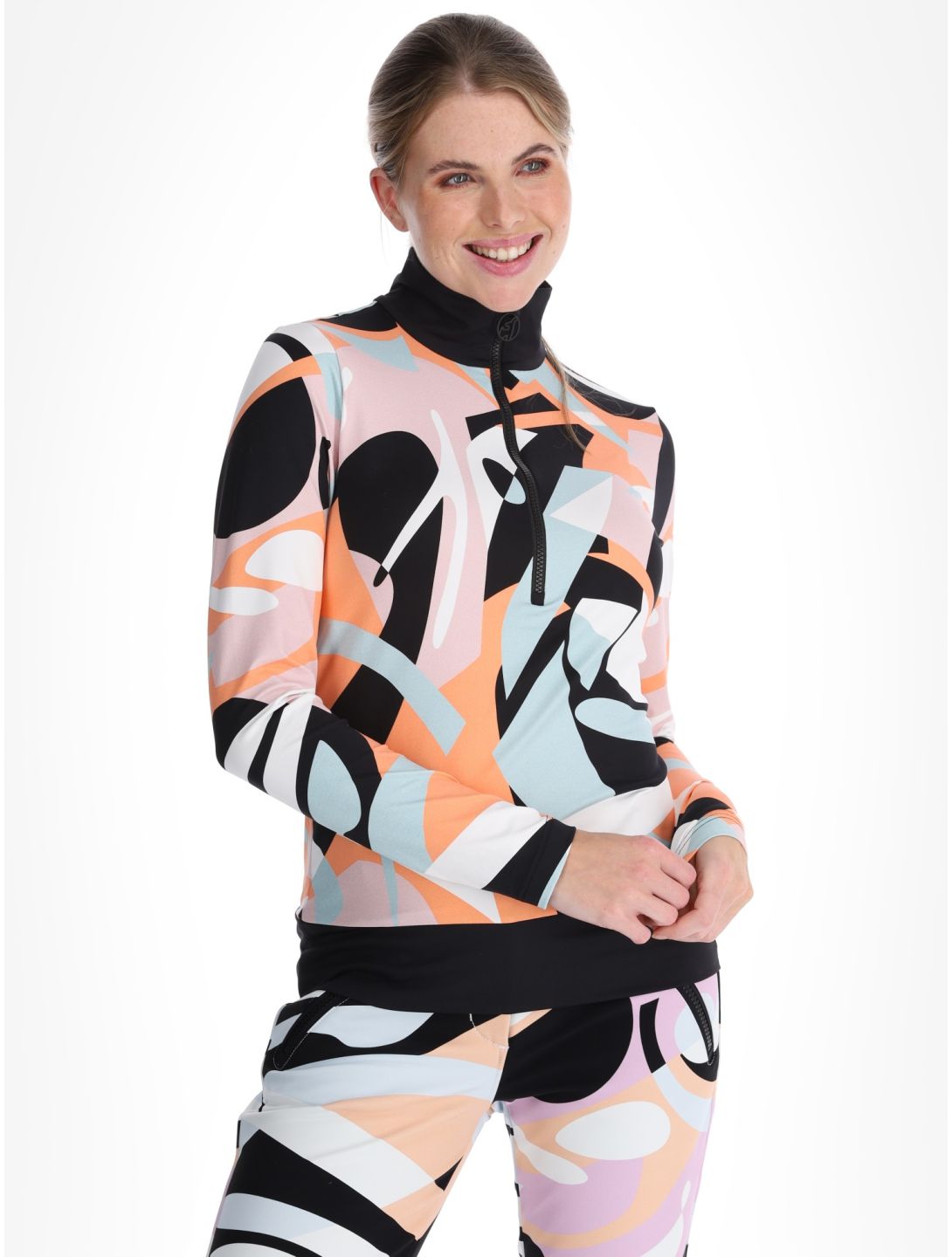 Toni Sailer, Wieka Print jersey mujeres Clementine Sorbet naranja 