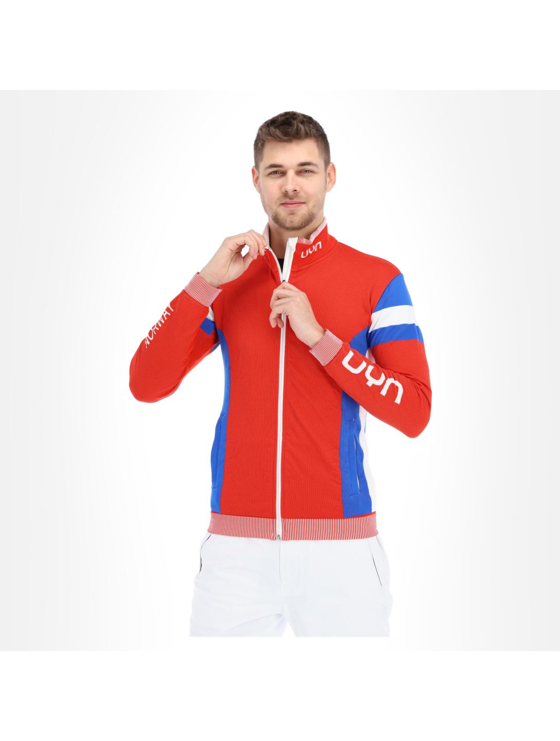 Unleash your Nature, Natyon Norway Ow Knitted 2Nd Layer Full Zip chaleco hombres rojo 