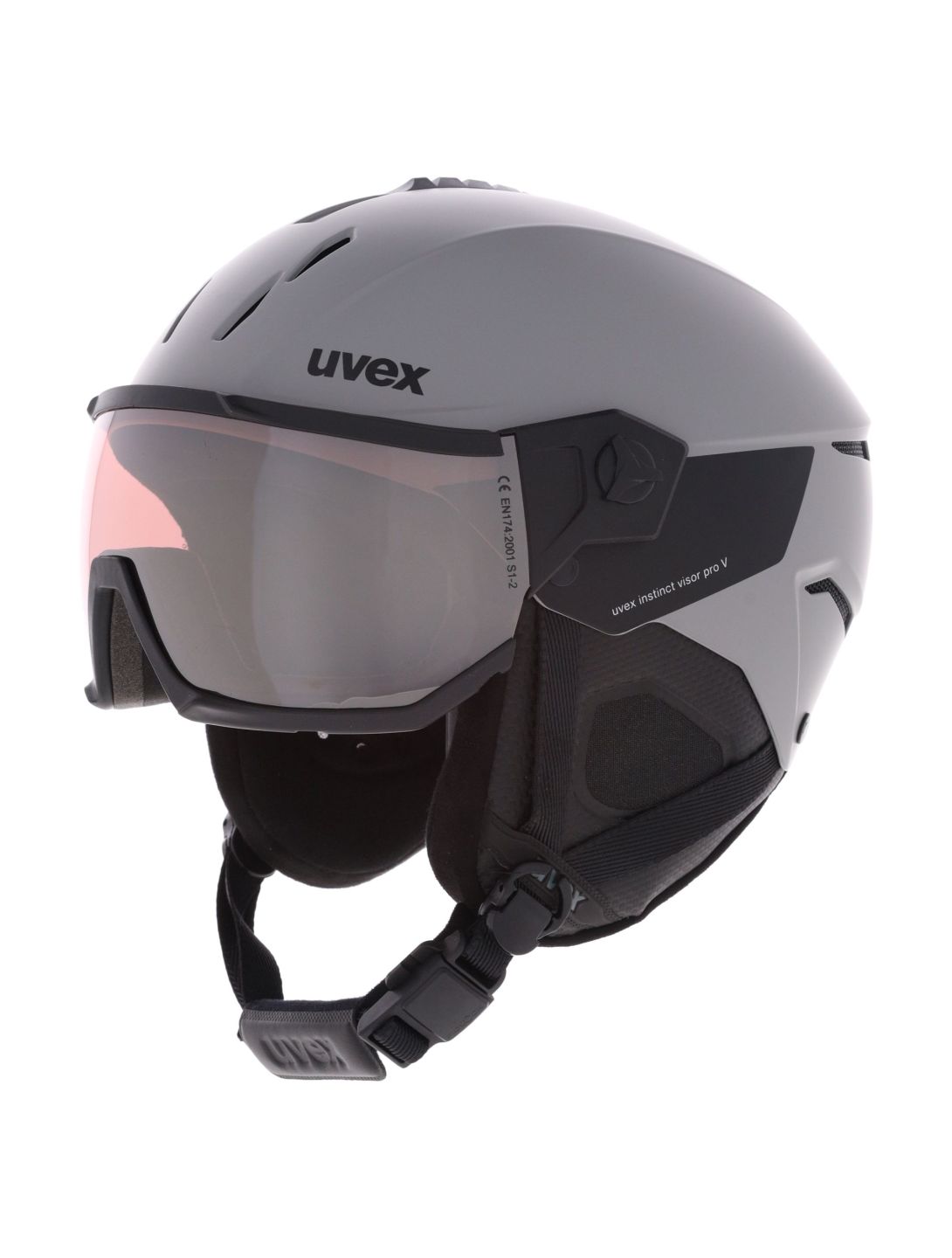 Uvex, Instinct Visor Pro V casco con visera unisex Grey Matt / Silver gris 