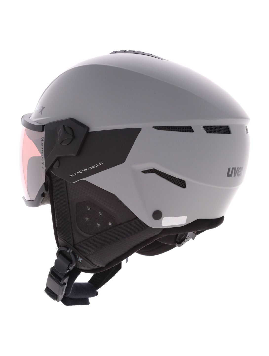 Uvex, Instinct Visor Pro V casco con visera unisex Grey Matt / Silver gris 