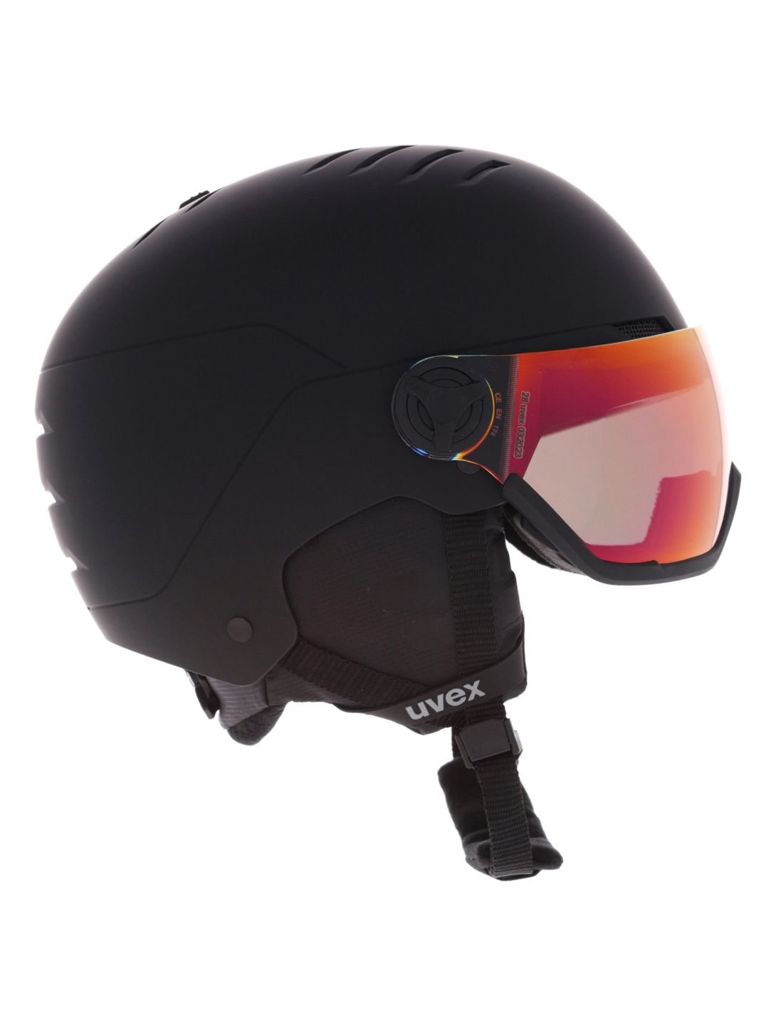 Uvex, Wanted Visor casco con visera unisex Black Matt/ Mirror Red negro 