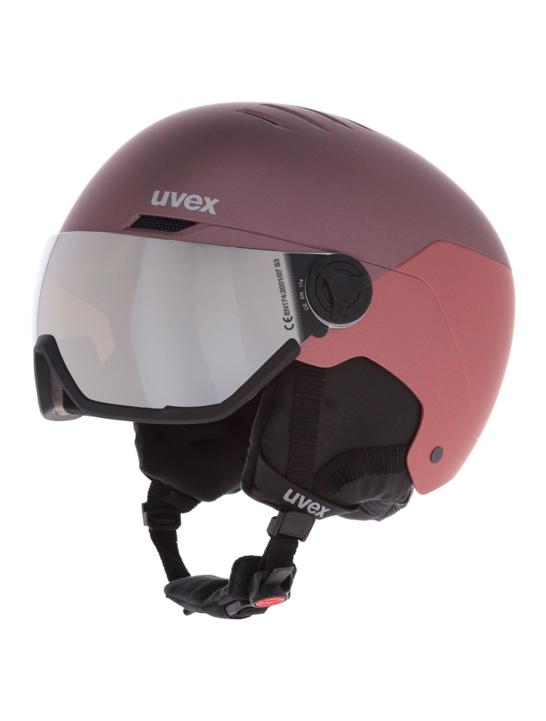 Uvex, Wanted Visor casco con visera unisex Bramble Antique Rose Matt / Mirror Silver púrpura, rosa 