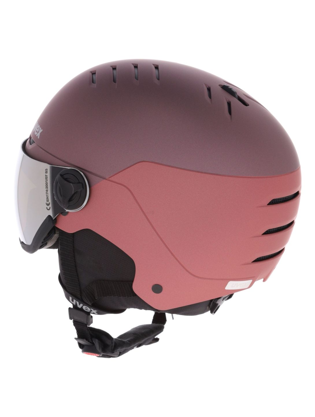 Uvex, Wanted Visor casco con visera unisex Bramble Antique Rose Matt / Mirror Silver púrpura, rosa 