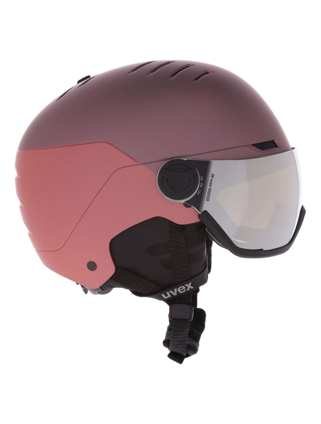 Uvex, Wanted Visor casco con visera unisex Bramble Antique Rose Matt / Mirror Silver púrpura, rosa 