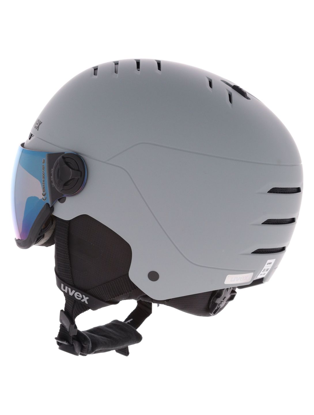 Uvex, Wanted Visor casco con visera unisex Rhino Matt/ Mirror Blue gris 