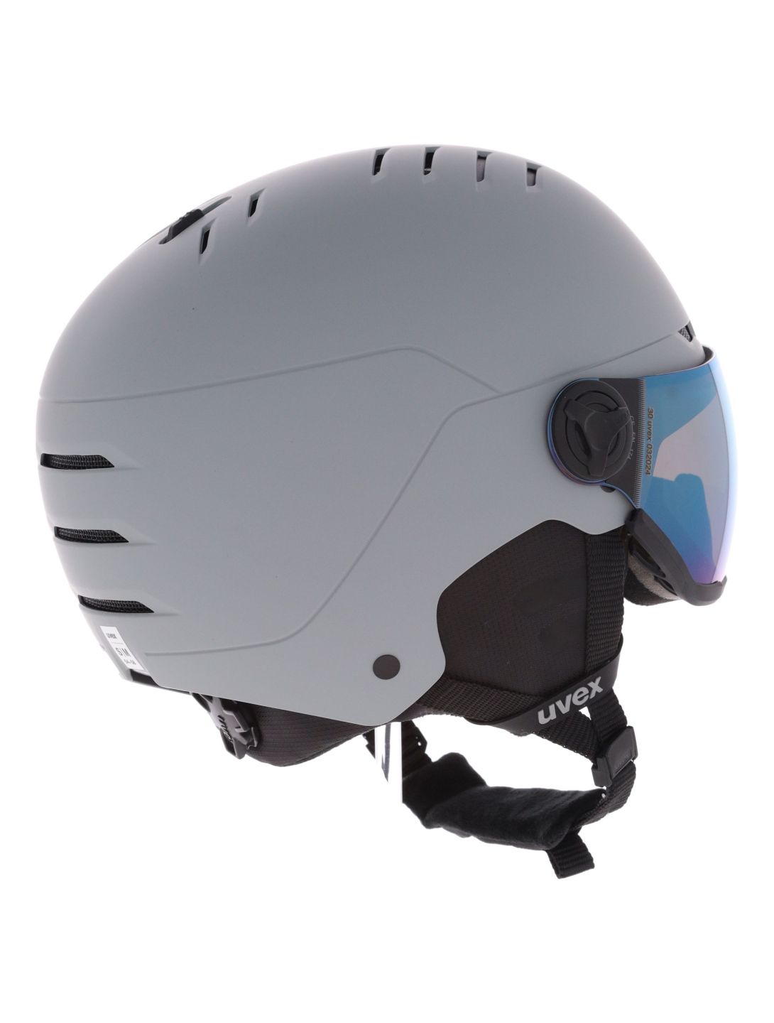 Uvex, Wanted Visor casco con visera unisex Rhino Matt/ Mirror Blue gris 