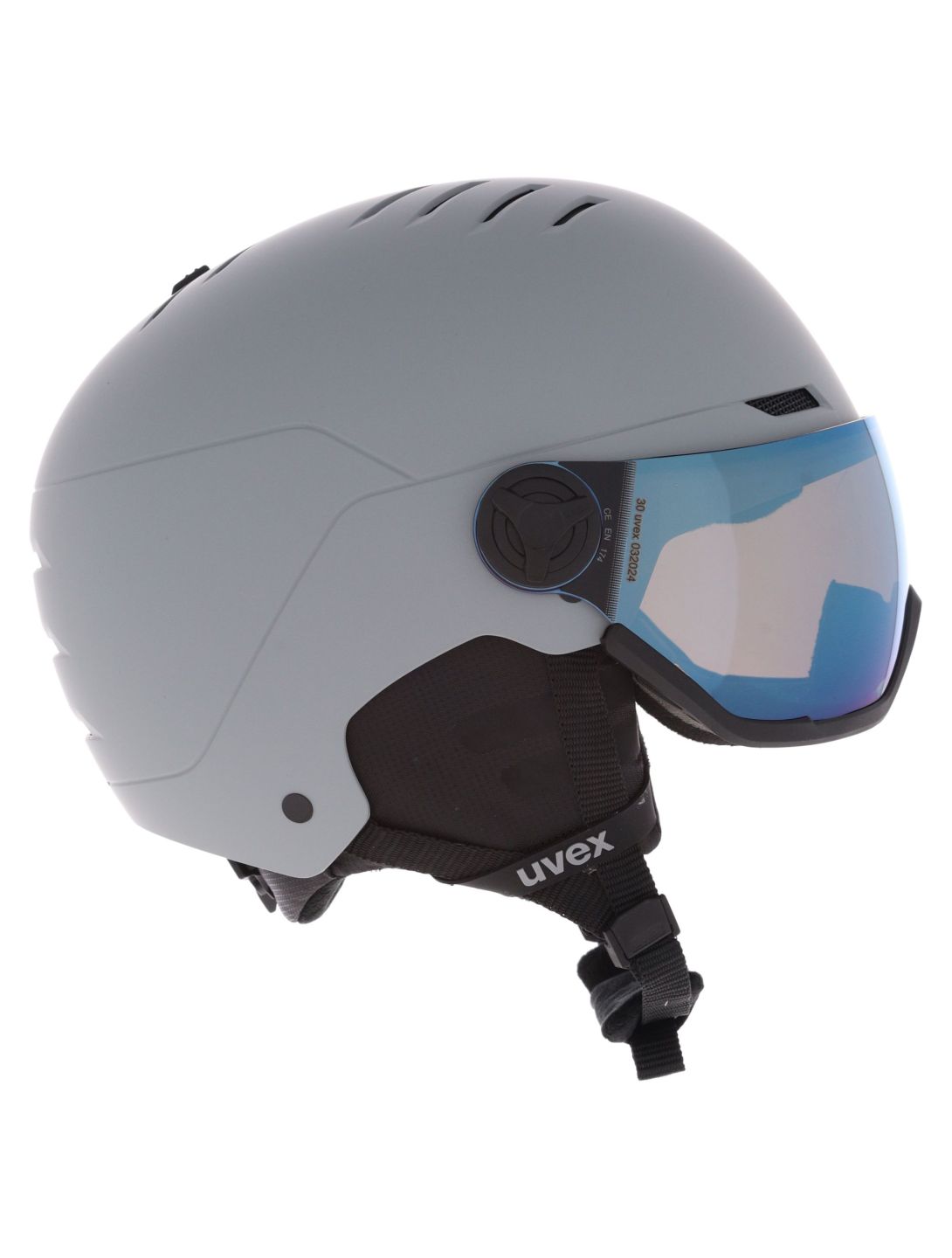 Uvex, Wanted Visor casco con visera unisex Rhino Matt/ Mirror Blue gris 