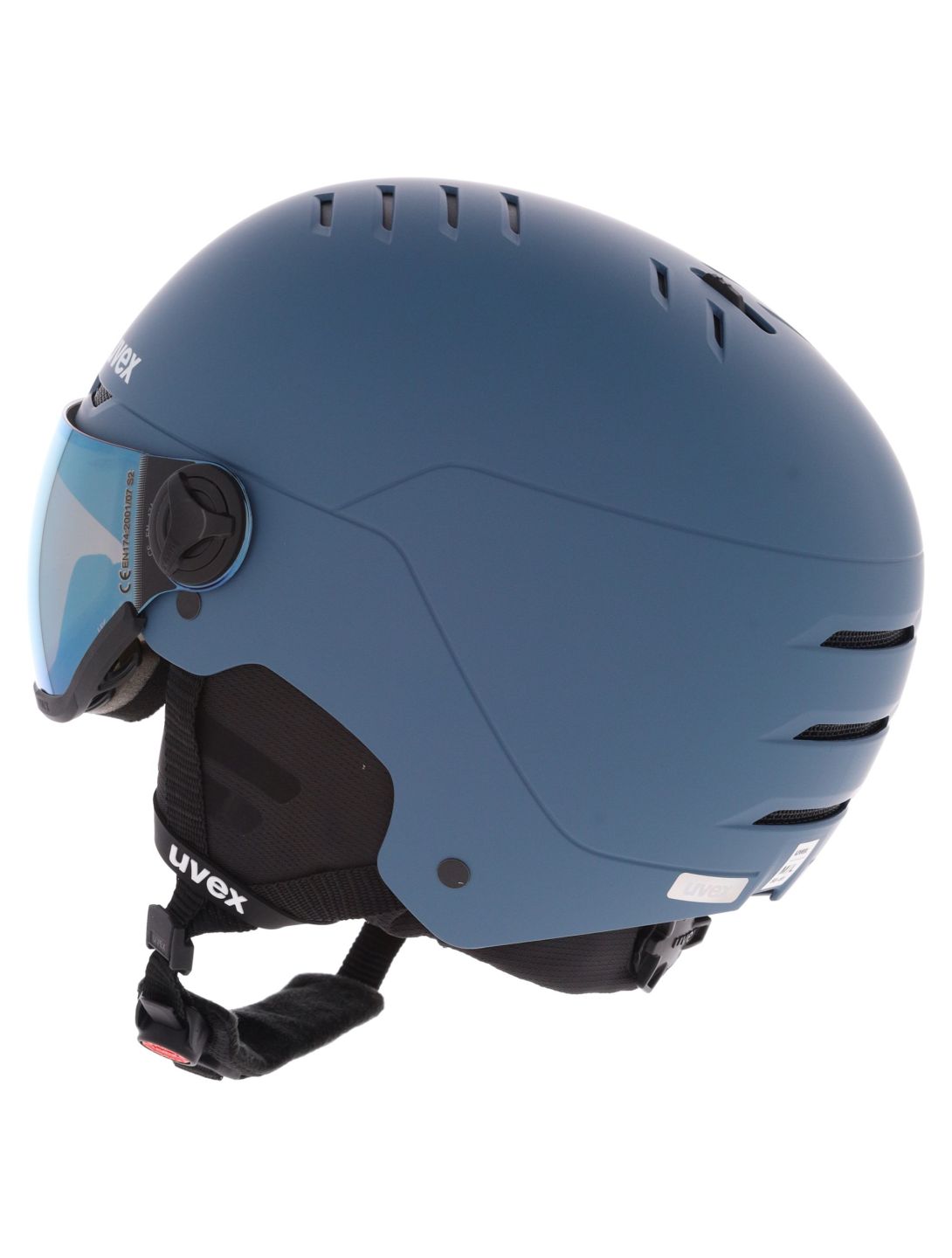 Uvex, Wanted Visor casco con visera unisex Stone Blue / Mirror Blue azul 