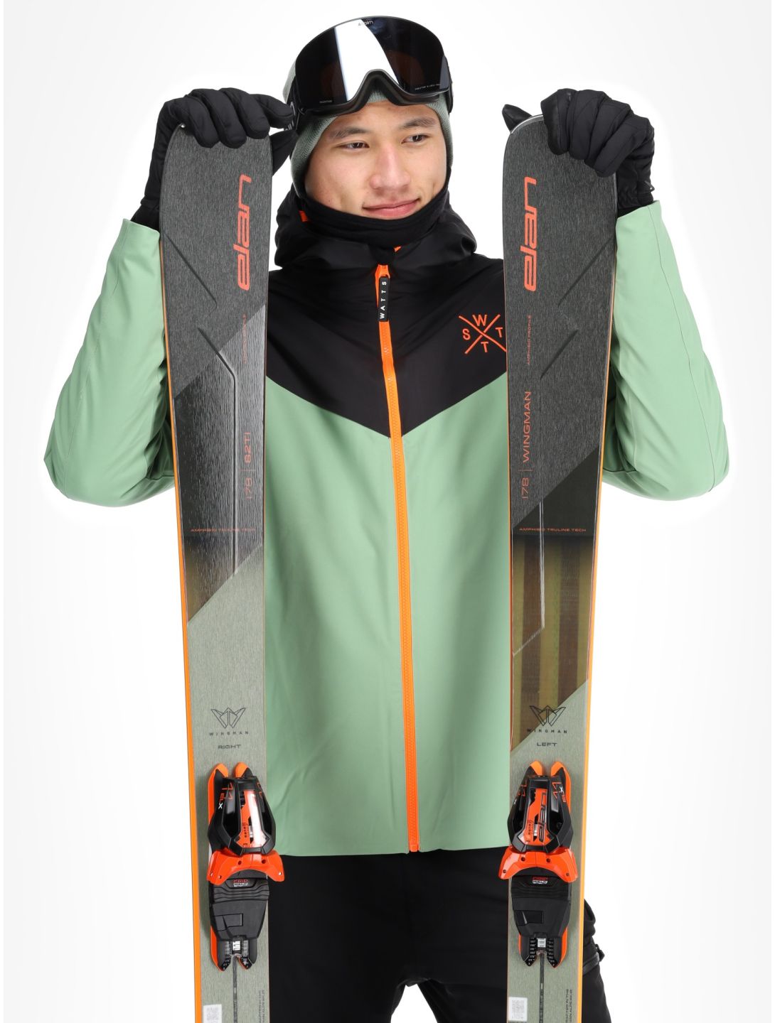 Watts, STORM chaqueta de esquí hombres Sage / Fluo Orange naranja, verde 