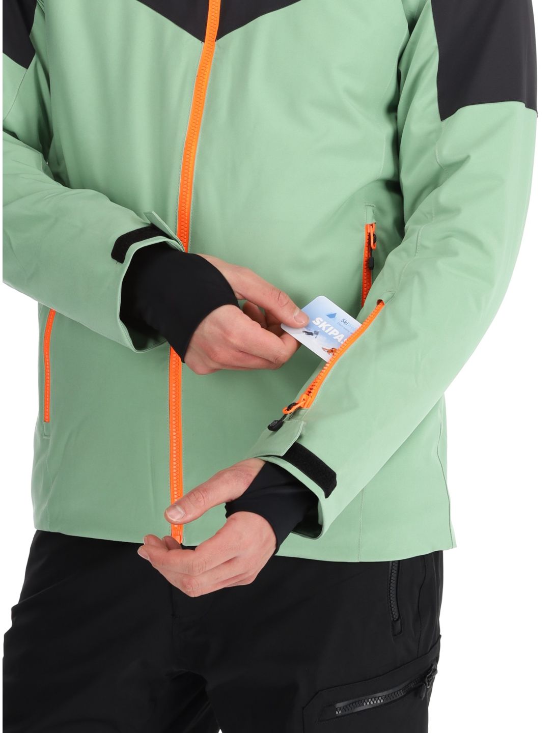 Watts, STORM chaqueta de esquí hombres Sage / Fluo Orange naranja, verde 